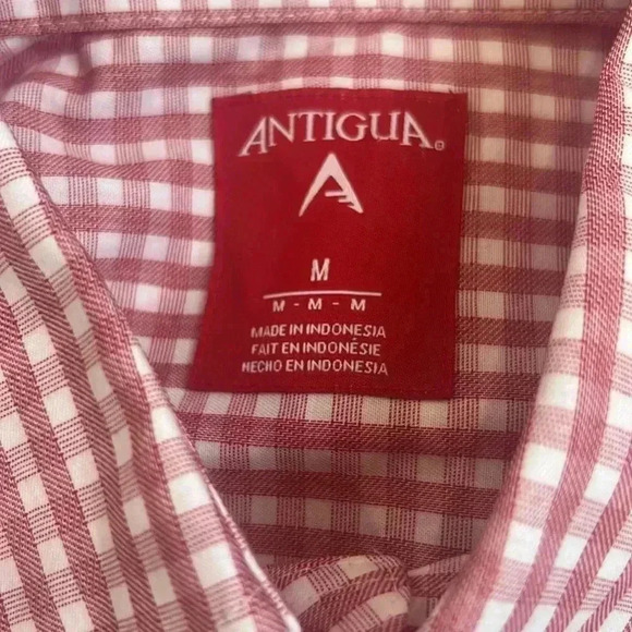 Antigua Western Plaid Button Up Shirt University of Wisconsin NWT Medium - Picture 4 of 5